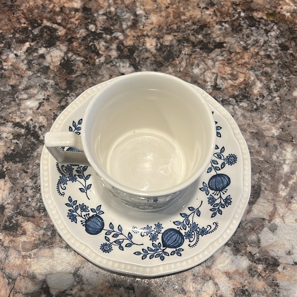 Vintage Coventry Blue Kensington Staffordshire Ironstone Teacup and Saucer - Picture 3 of 5